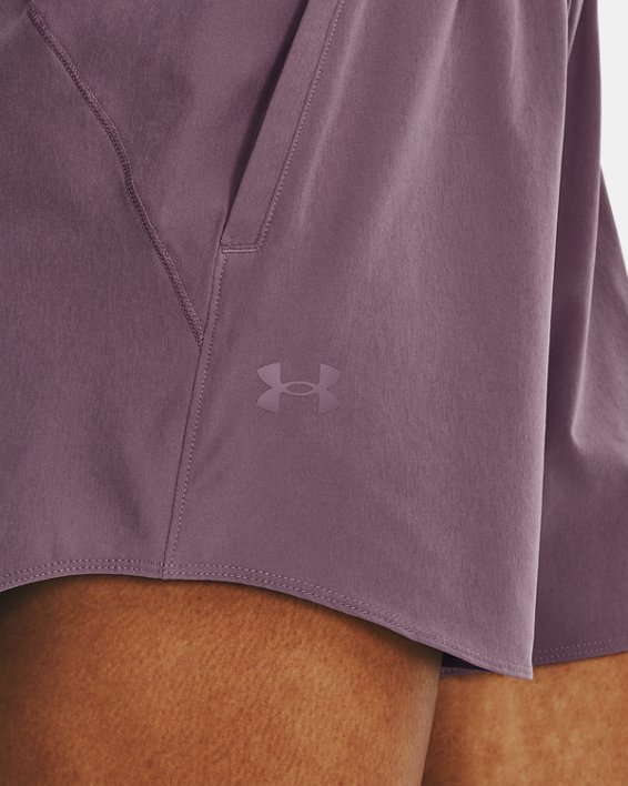 Shorts tejidos de 13 cm UA Flex para mujer, Purple, pdpMainDesktop image number 3
